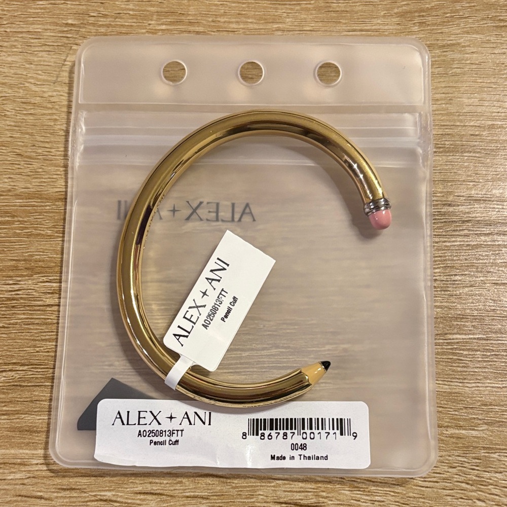 Alex and Ani Gold Cuff with Pink Accent